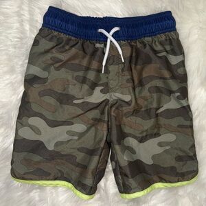 Carter's Camouflage swim Shorts with Blue Waistband